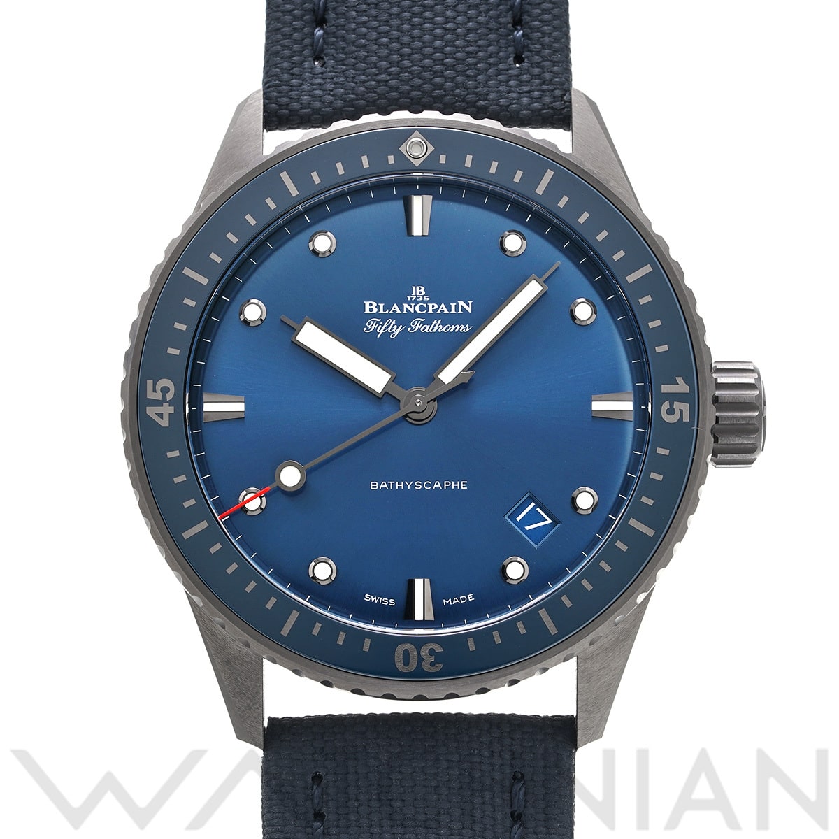 ブランパン フィフティ ファゾムス バチスカーフ 5000 0240 O52A ブルー メンズ 時計 【中古】【wristwatch】