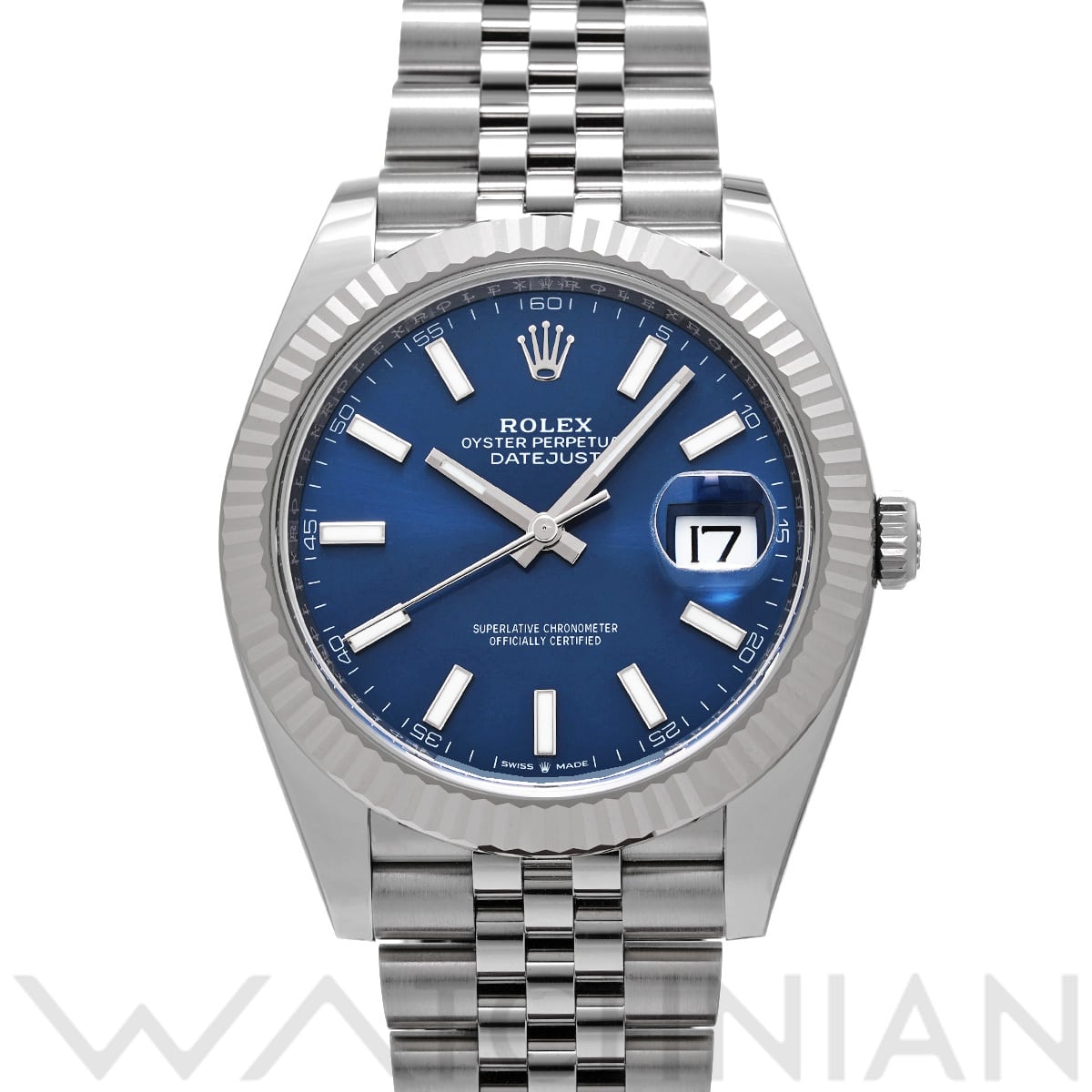 ロレックス デイトジャスト 41 126334 ブライトブルー メンズ 時計 【中古】【wristwatch】