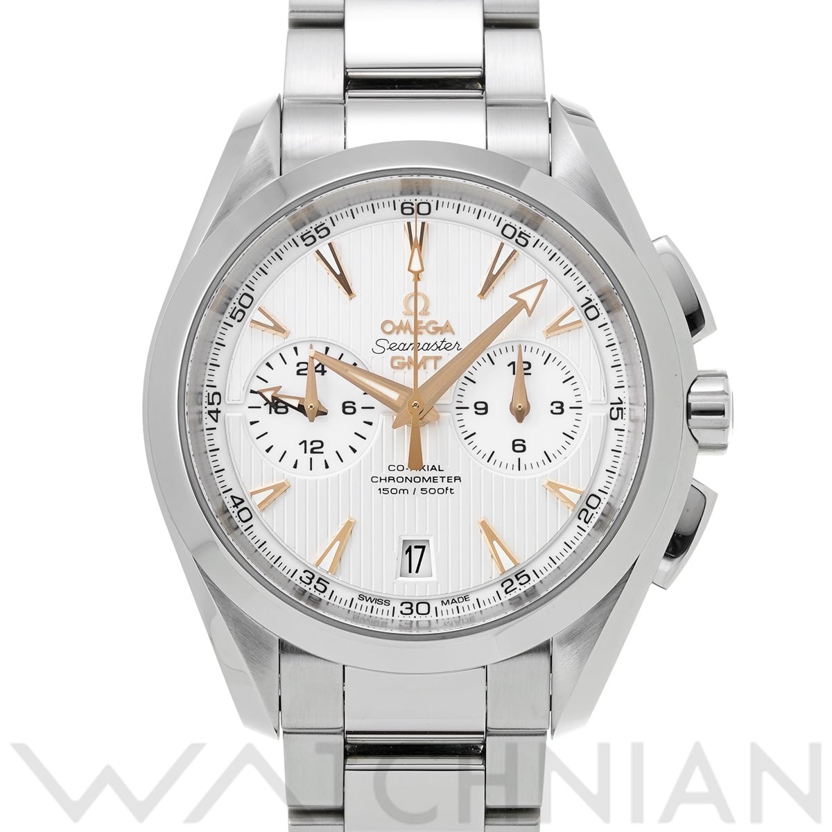 オメガ シーマスター アクアテラ コーアクシャル GMT クロノグラフ 231.10.43.52.02.001 シルバー メンズ 時計 【中古】【wristwatch】