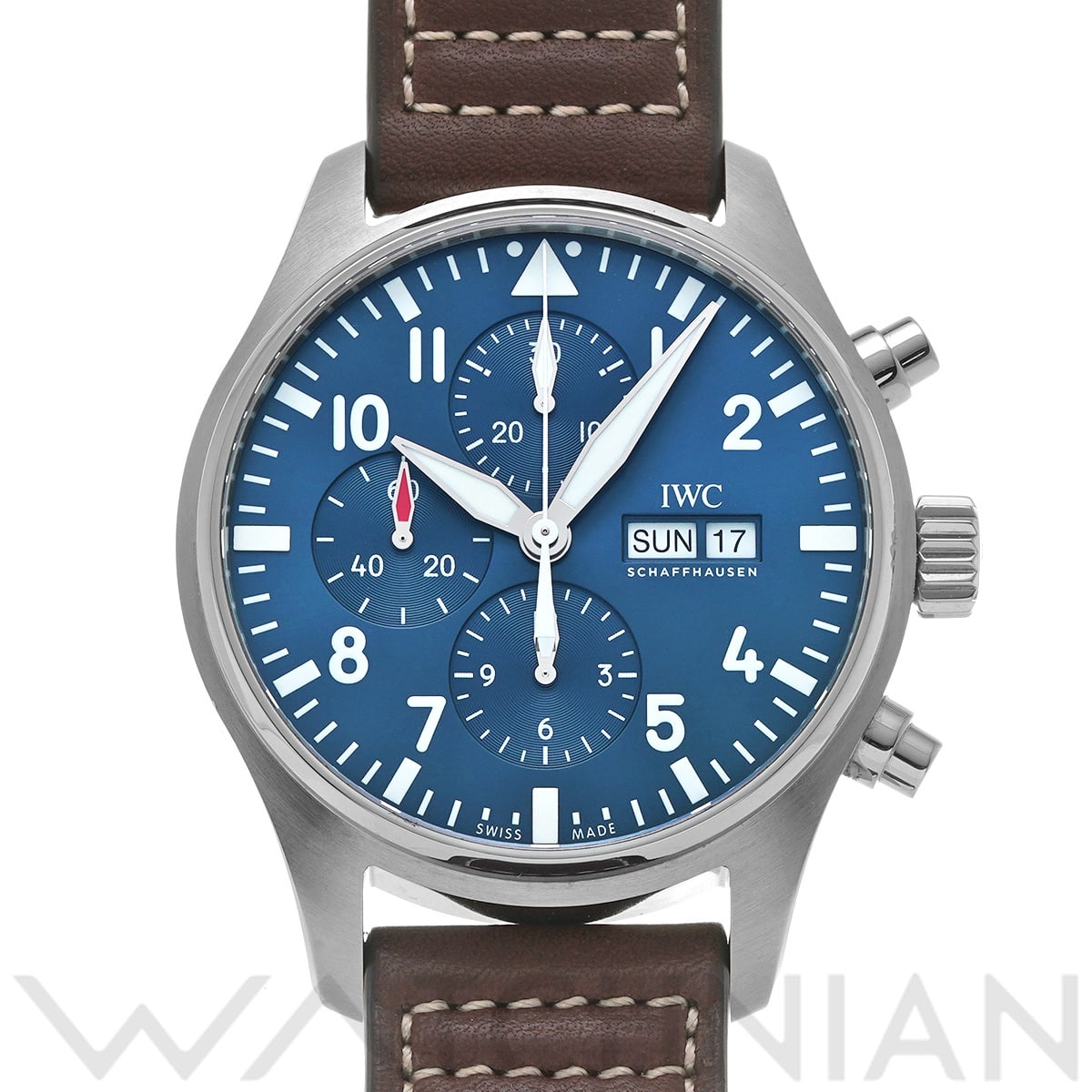 IWC パイロットウォッチ クロノグラフ プティ・プランス IW377714 ブルー メンズ 時計 【中古】【wristwatch】