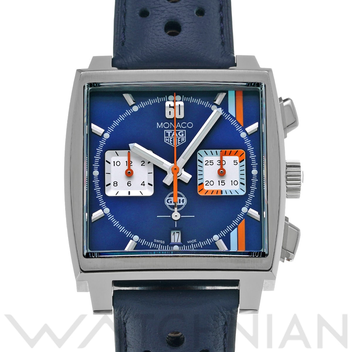 タグ ホイヤー モナコ キャリバーホイヤー02 クロノグラフ ガルフ CBL2115.FC6494 ブルー/シルバー メンズ 時計 【中古】【wristwatch】
