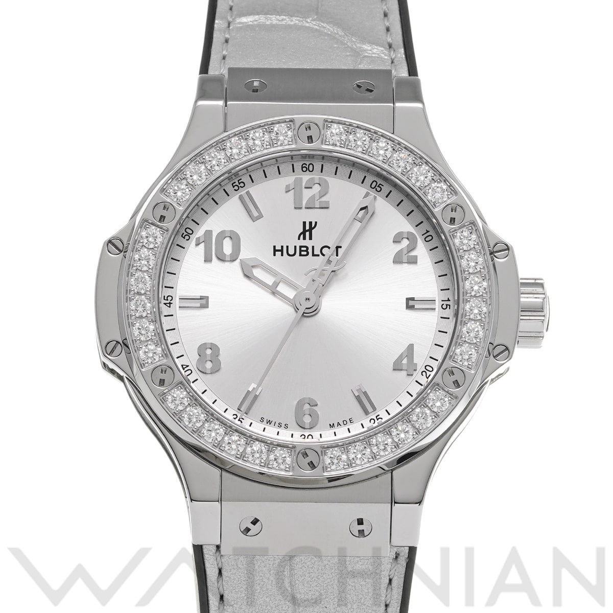 ウブロ ビッグバン モノクローム スチール ダイヤモンド 361.SX.4310.LR.1204.JPN18 シルバー ユニセックス 時計 【中古】【wristwatch】