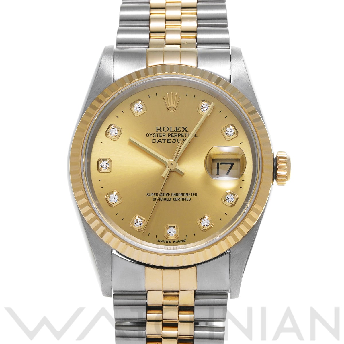 ロレックス デイトジャスト 16233G シャンパン/ダイヤモンド メンズ 時計 【中古】【wristwatch】