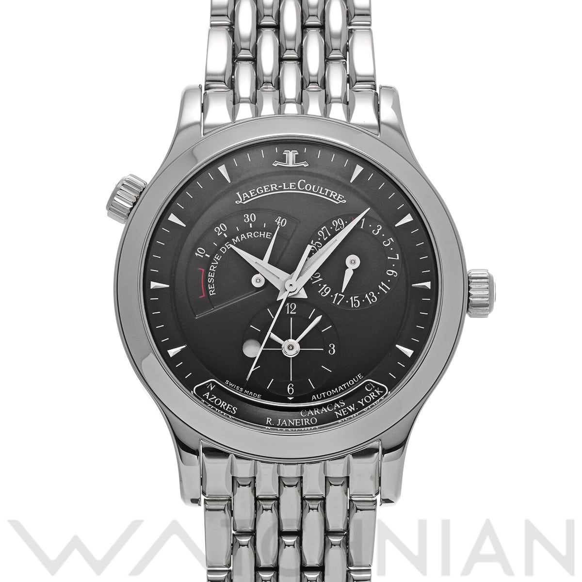 ジャガー ルクルト マスター  ジオグラフィーク Q1428170 ブラック メンズ 時計 【中古】【wristwatch】