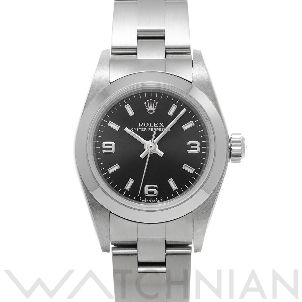 ロレックス オイスターパーペチュアル 76080 ブラック レディース 時計 【中古】【wristwatch】