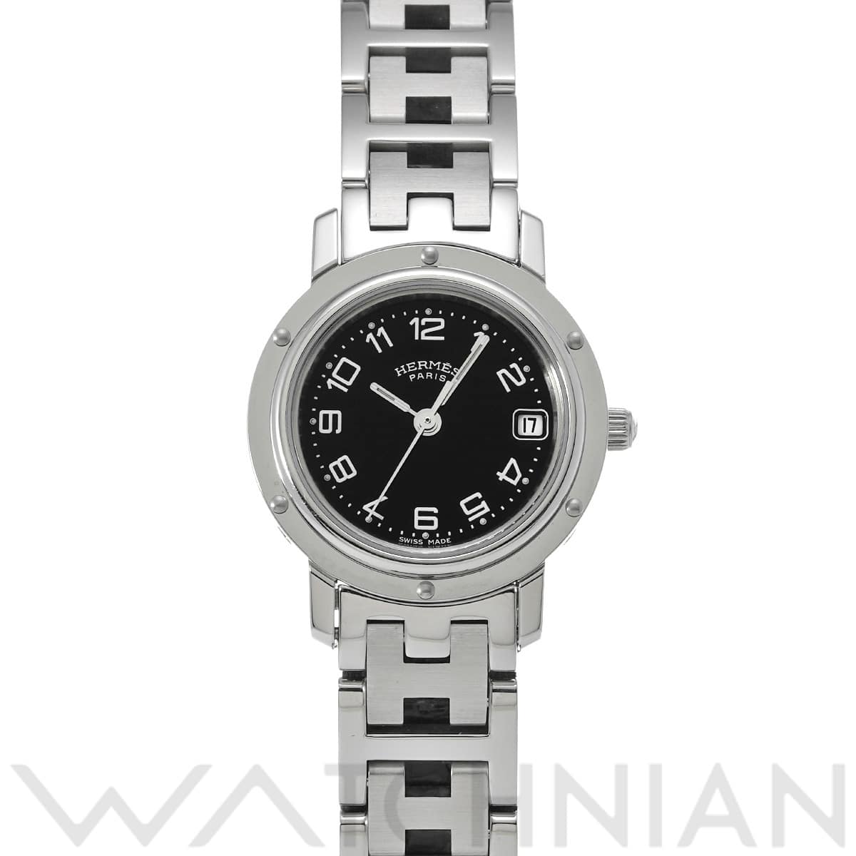 エルメス クリッパー CL4.210 ブラック レディース 時計 【中古】【wristwatch】