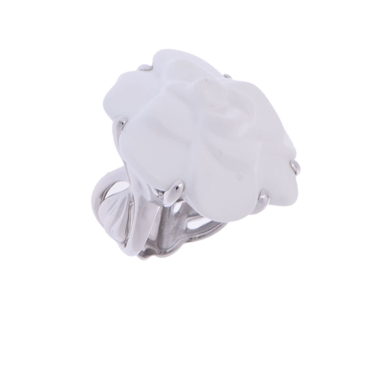 シャネル カメリアリング ラージ #51 シルバー K18ホワイトゴールド WG レディース ジュエリー 【中古】【jewelry】