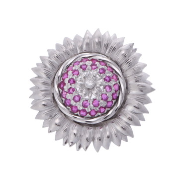 ミキモト ひまわり ブローチ シルバー K14ホワイトゴールド WG レディース ジュエリー 【中古】【jewelry】