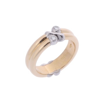 ティファニー シグネチャー リング 2PD ゴールド K18イエローゴールド YG レディース ジュエリー 【中古】【jewelry】