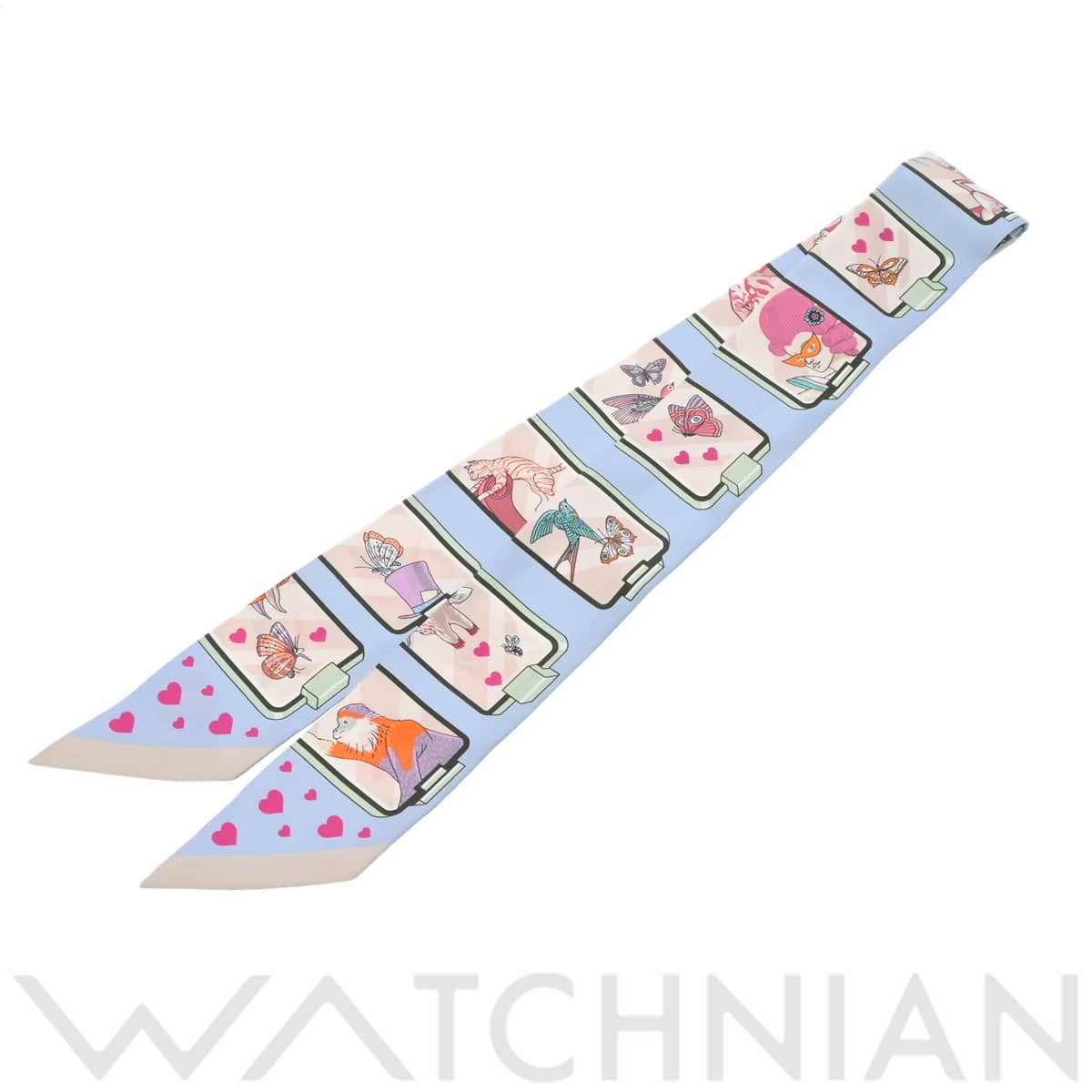 エルメス ツイリー HERMES STORY ブルーペール/ローズ 063875S シルク100％ レディース 【新品】【other】