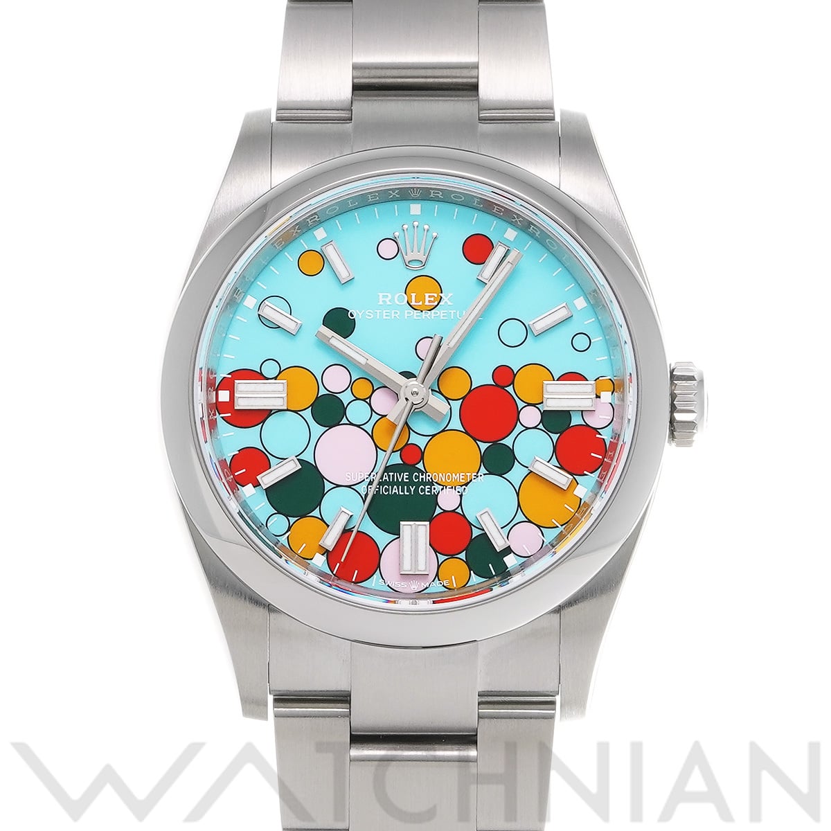 ロレックス オイスターパーペチュアル 36 126000 ターコイズブルー セレブレーションモチーフ メンズ 時計 【中古】【wristwatch】