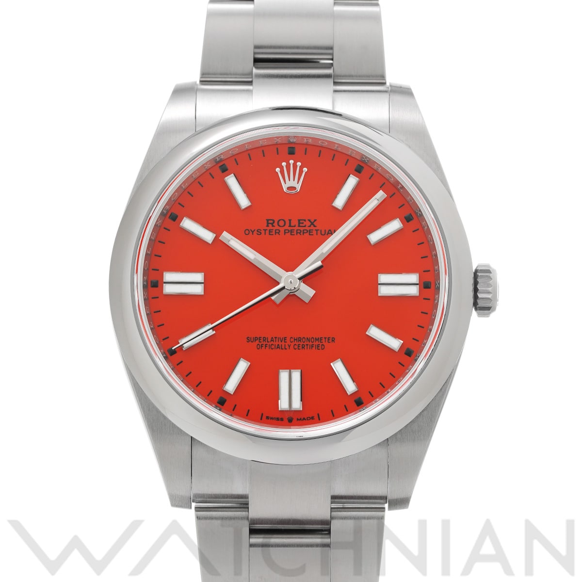 ロレックス オイスターパーペチュアル 41 124300 コーラルレッド メンズ 時計 【中古】【wristwatch】