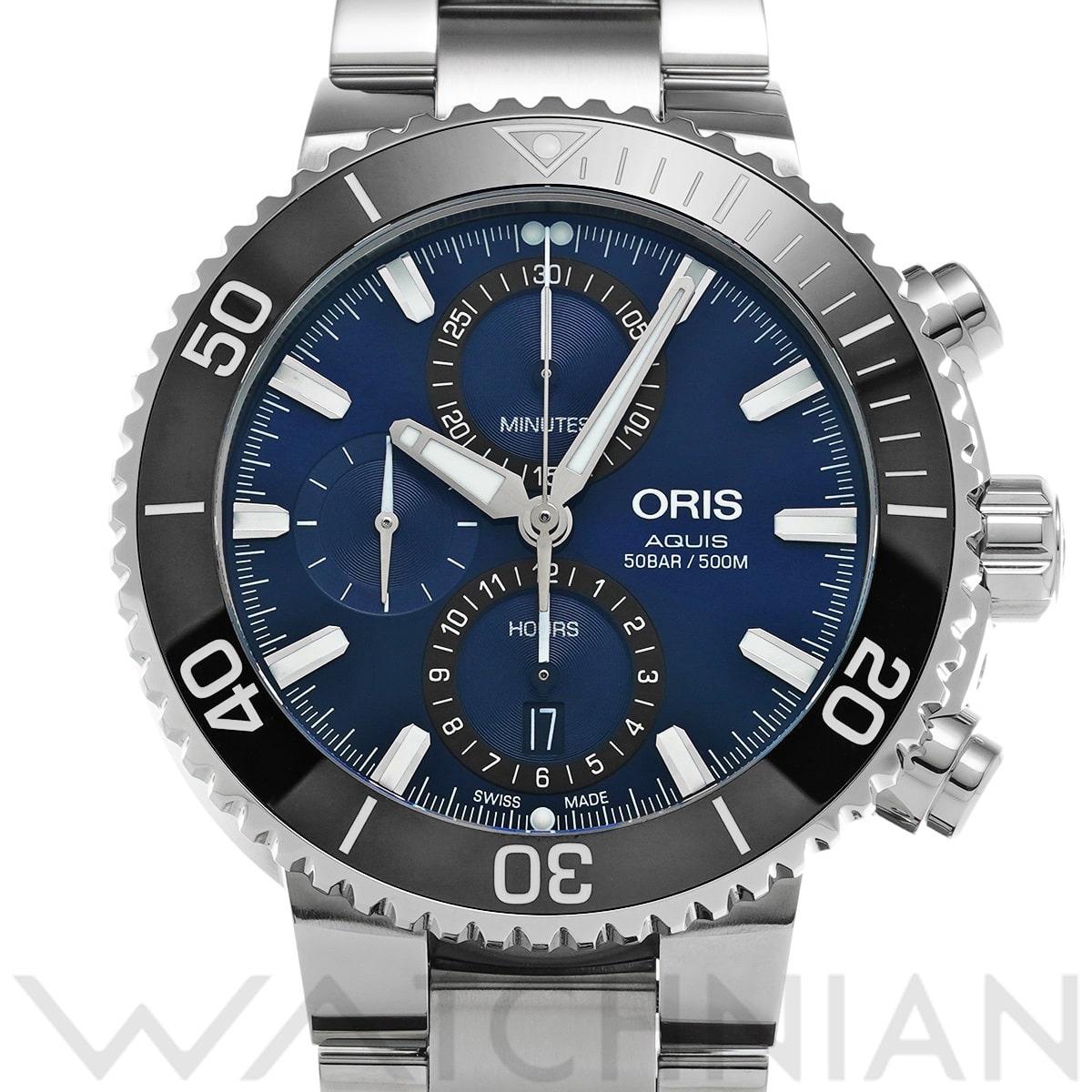 Oris Aquis Chronograph 01 774 7743 4155 07 4 24 64EB Blue Men s Watch Used wristwatch Brand Watch WATCHNIAN WATCHNIAN Official Online Store Old Ippuukishi