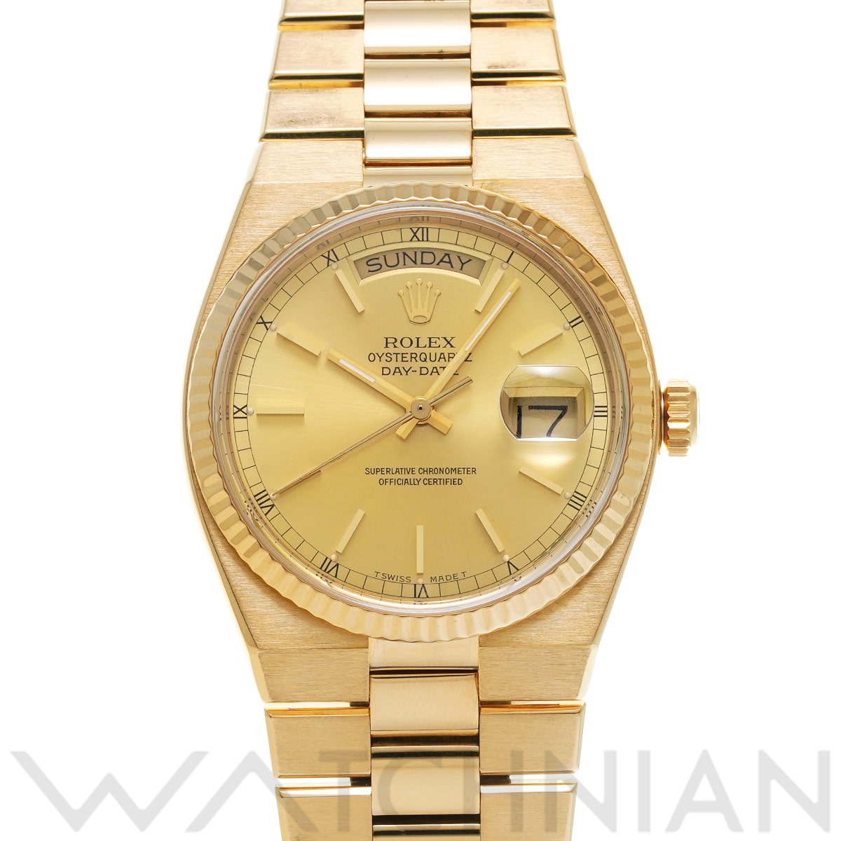 ロレックス オイスタークォーツ デイデイト 19018 シャンパン メンズ 時計 【中古】【wristwatch】