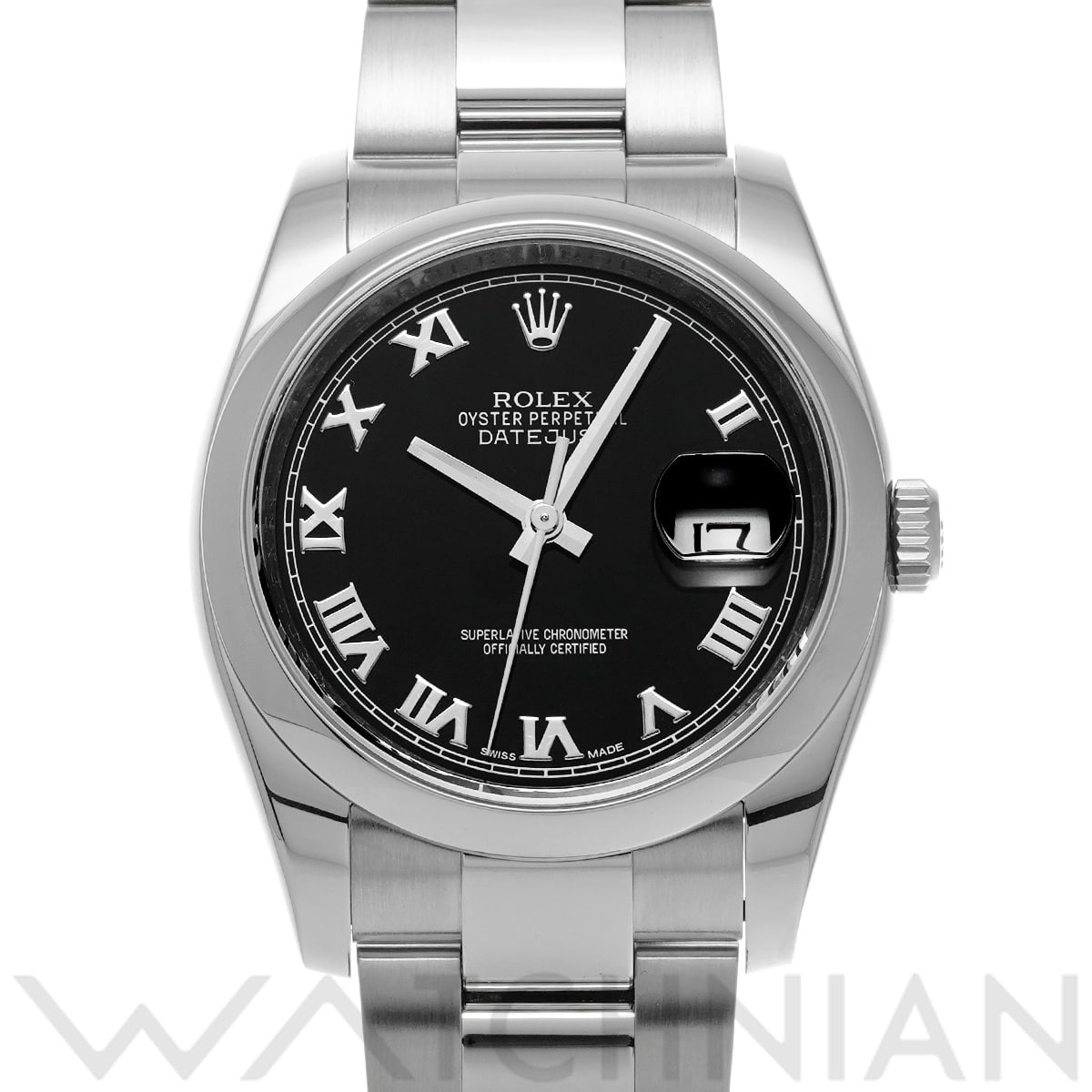 ロレックス デイトジャスト 116200 ブラック メンズ 時計 【中古】【wristwatch】