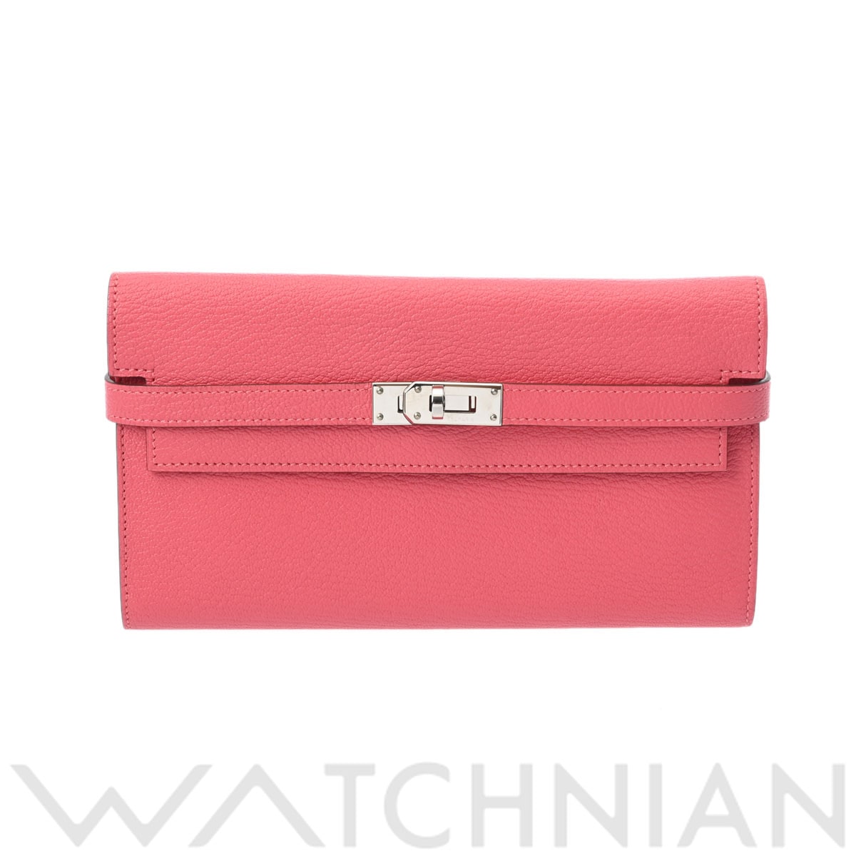 エルメス ケリーウォレット ロング ローズアザレ シェーブル ユニセックス 財布 【中古】【purse】