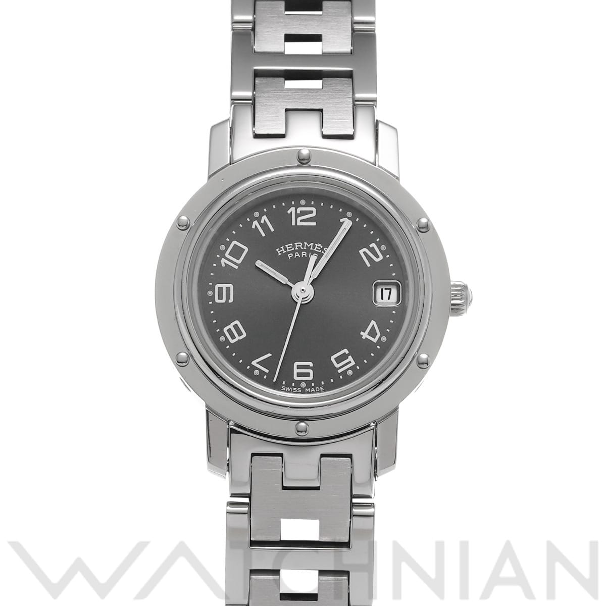 エルメス クリッパー CL4.210 グレー レディース 時計 【中古】【wristwatch】