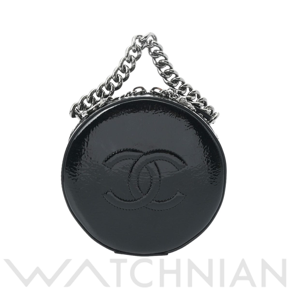 シャネル マトラッセ スモール ヴァニティケース ブラック パテントカーフ レディース バッグ 【中古】【bag】