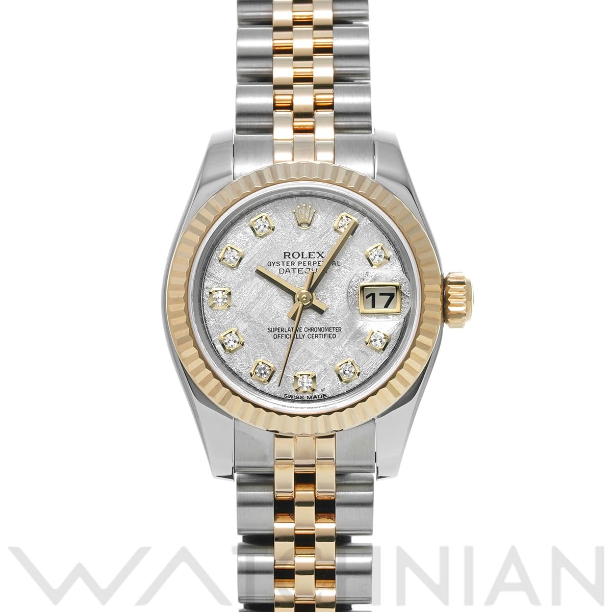 ロレックス レディ デイトジャスト 26 179173G メテオライト/ダイヤモンド レディース 時計 【中古】【wristwatch】