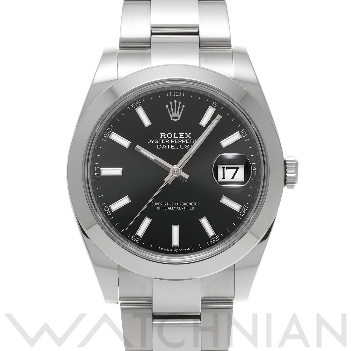 ロレックス デイトジャスト 41 126300 ブライトブラック メンズ 時計 【中古】【wristwatch】