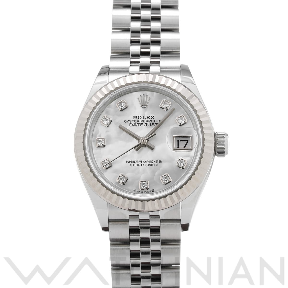 ロレックス レディ デイトジャスト 28 279174NG ホワイトシェル/ダイヤモンド レディース 時計 【中古】【wristwatch】