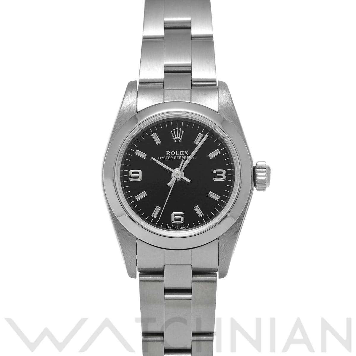 ロレックス オイスターパーペチュアル 76080 ブラック レディース 時計 【中古】【wristwatch】