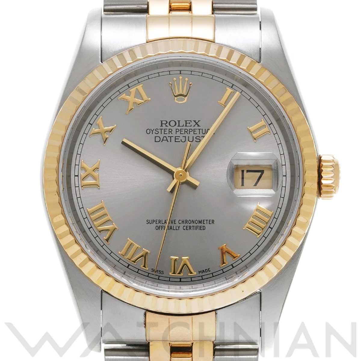 ロレックス デイトジャスト 16233 グレー メンズ 時計 【中古】【wristwatch】