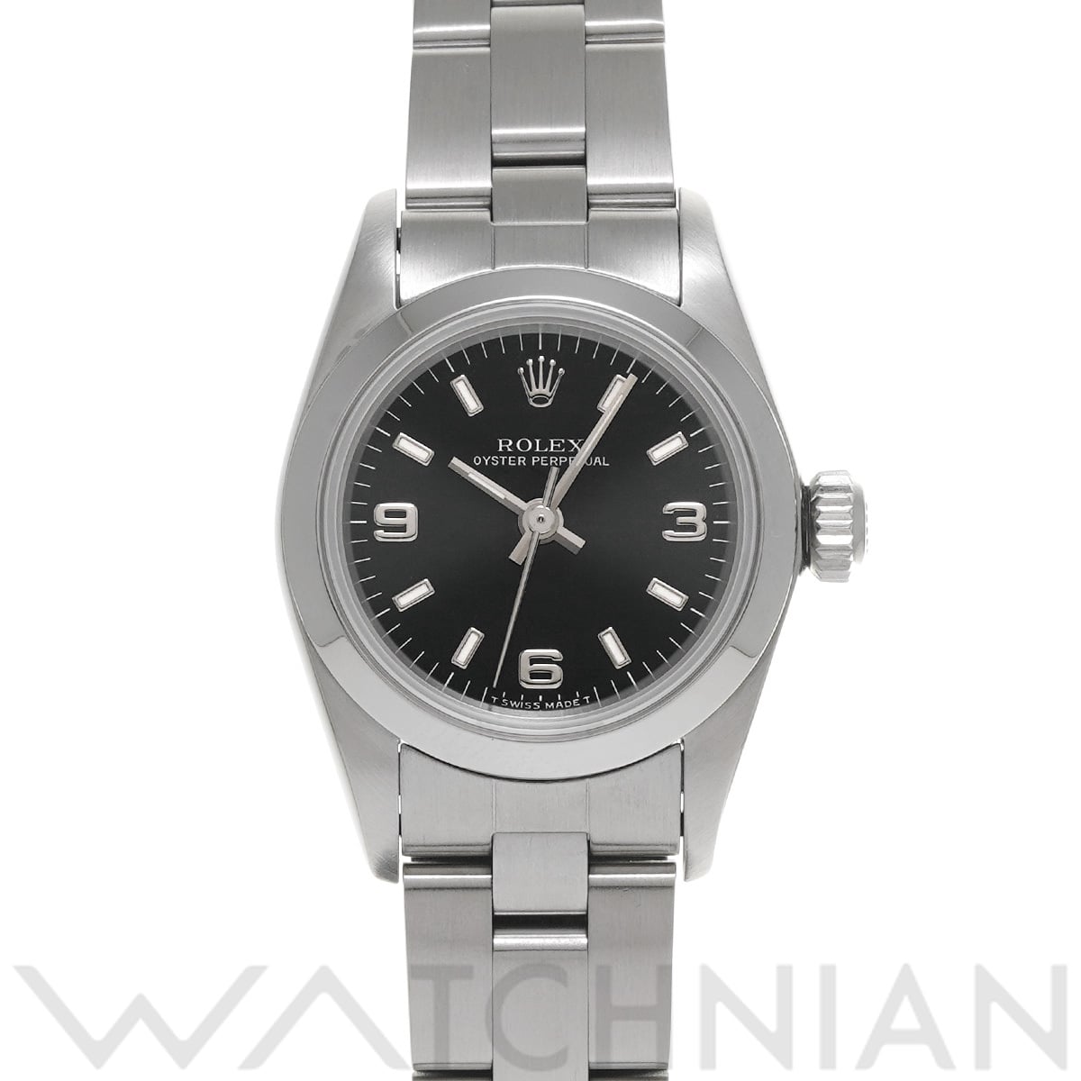 ロレックス オイスターパーペチュアル 67180 ブラック レディース 時計 【中古】【wristwatch】