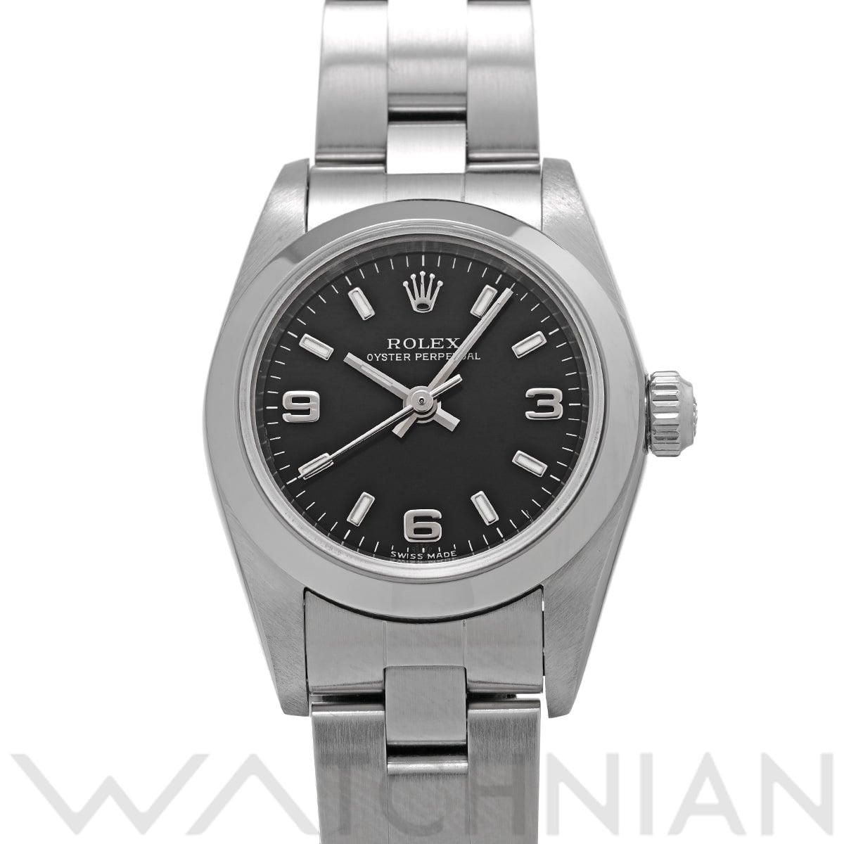 ロレックス オイスターパーペチュアル 76080 ブラック レディース 時計 【中古】【wristwatch】