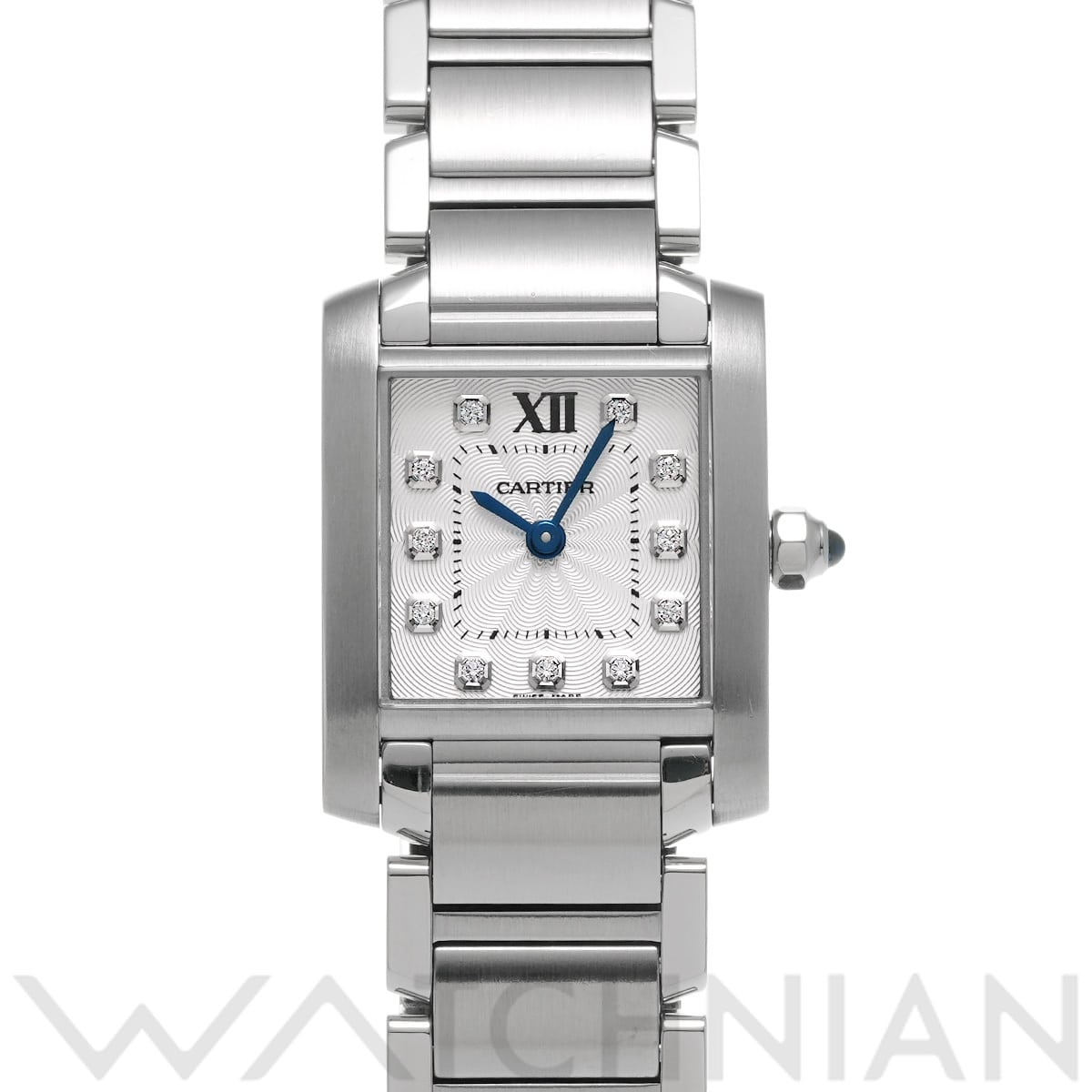 カルティエ タンク フランセーズ SM WE110006 シルバー/ダイヤモンド レディース 時計 【中古】【wristwatch】