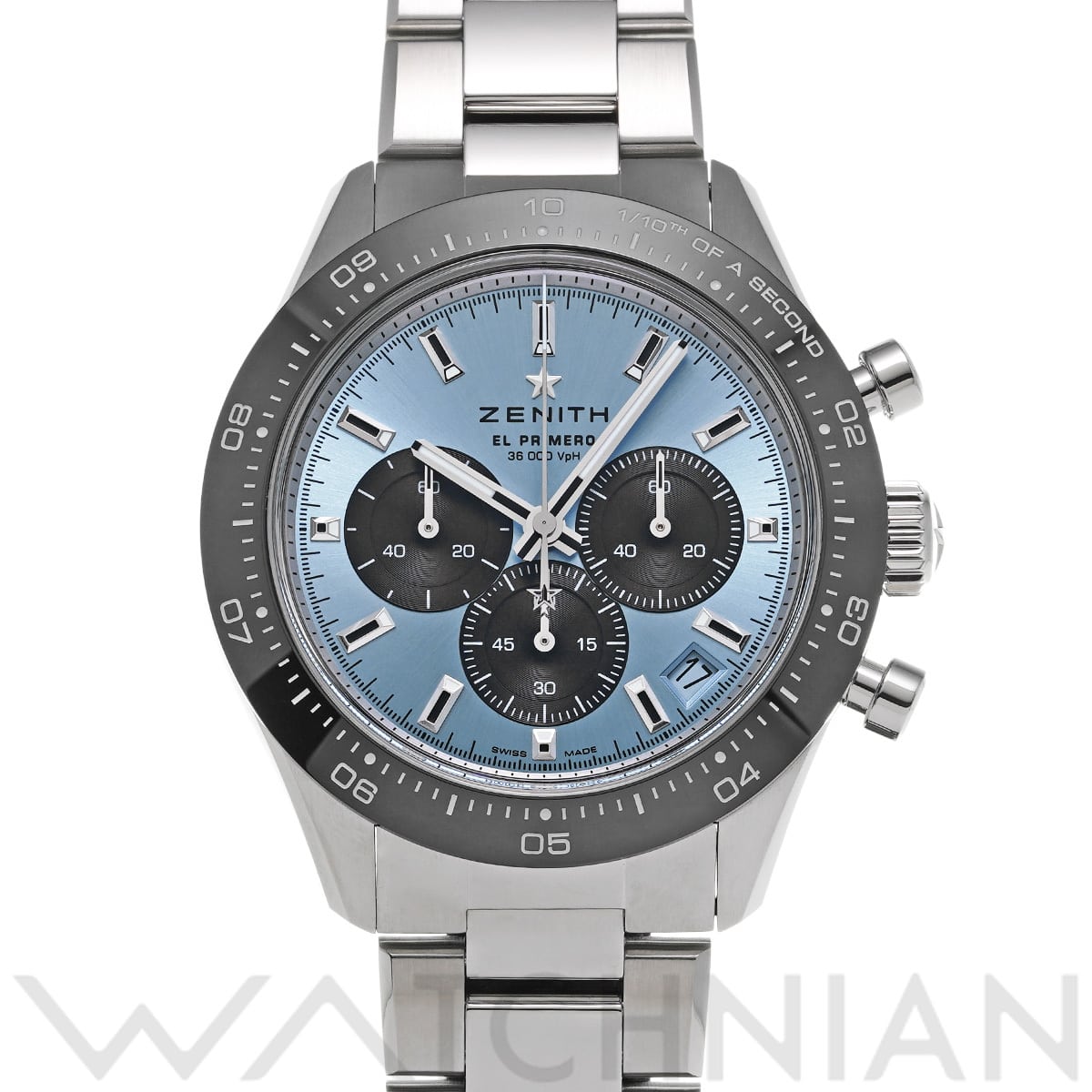 ゼニス クロノマスター スポーツ エル・プリメロ ヨシダスペシャル 03.3104.3600/54.M3100 アクアブルー/ブラック メンズ 時計 【中古】【wristwatch】