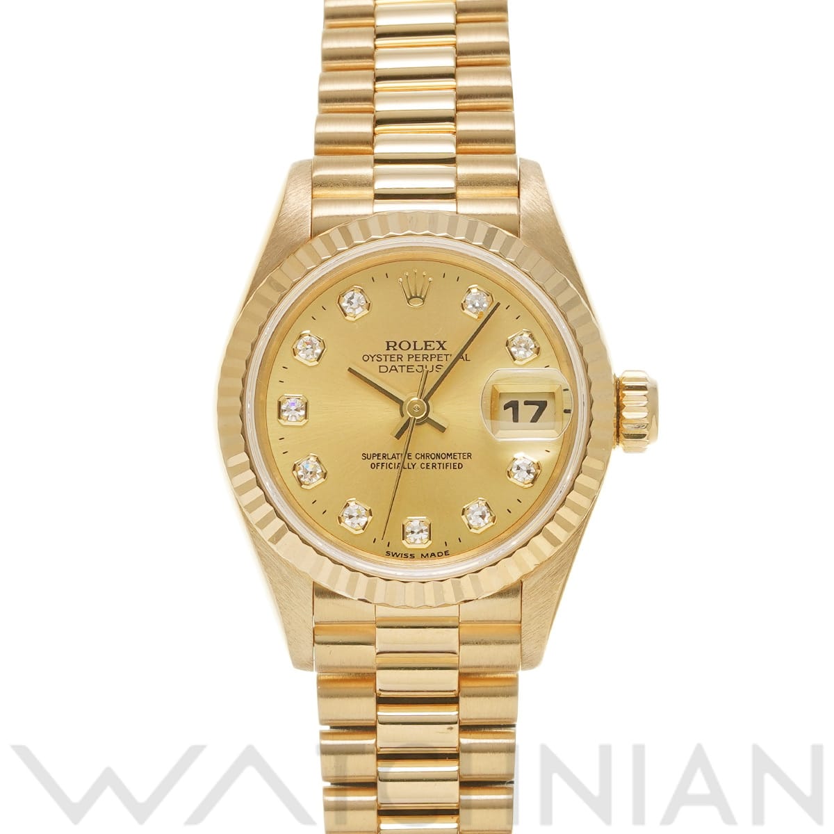 ロレックス デイトジャスト 69178G シャンパン/ダイヤモンド レディース 時計 【中古】【wristwatch】