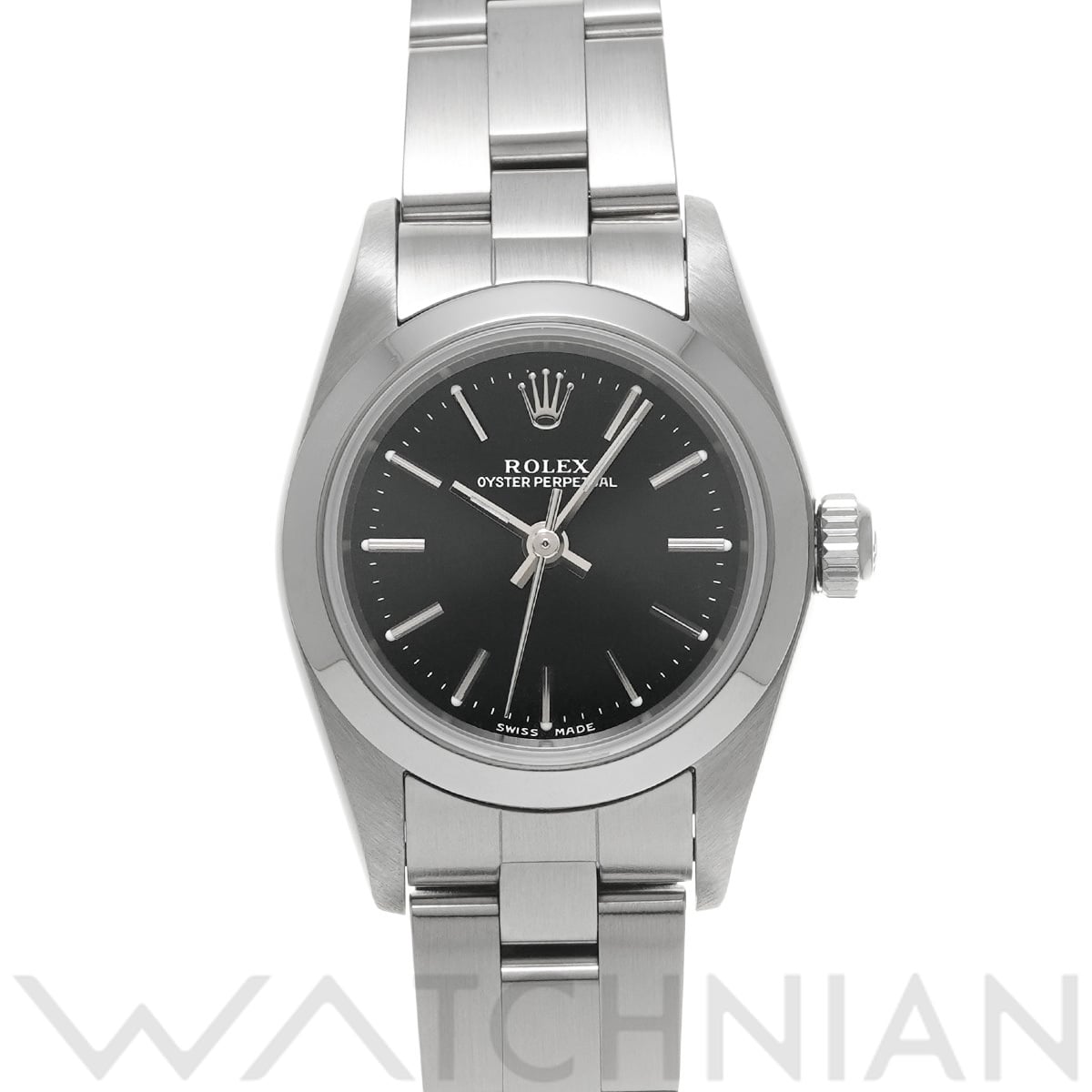 ロレックス オイスターパーペチュアル 76080 ブラック レディース 時計 【中古】【wristwatch】