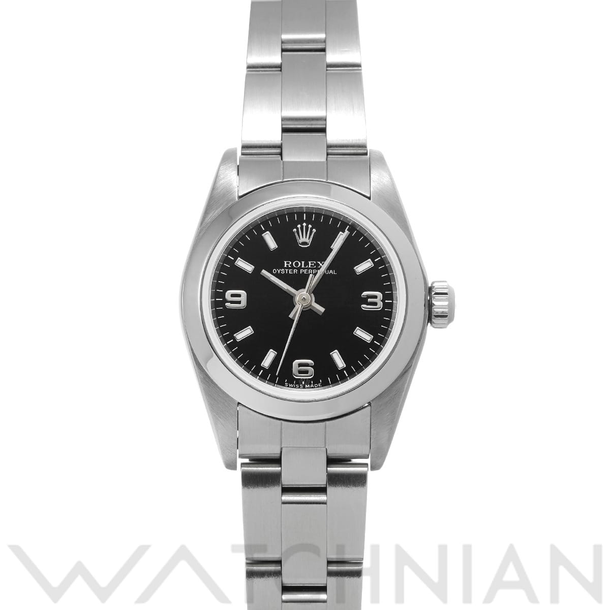 ロレックス オイスターパーペチュアル 76080 ブラック レディース 時計 【中古】【wristwatch】
