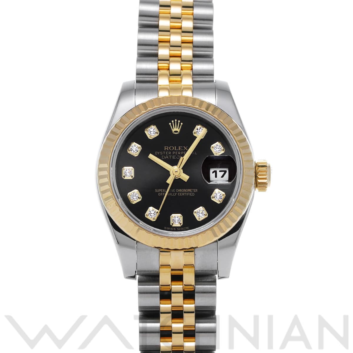 ロレックス レディ デイトジャスト 26 179173G ブラック/ダイヤモンド レディース 時計 【中古】【wristwatch】