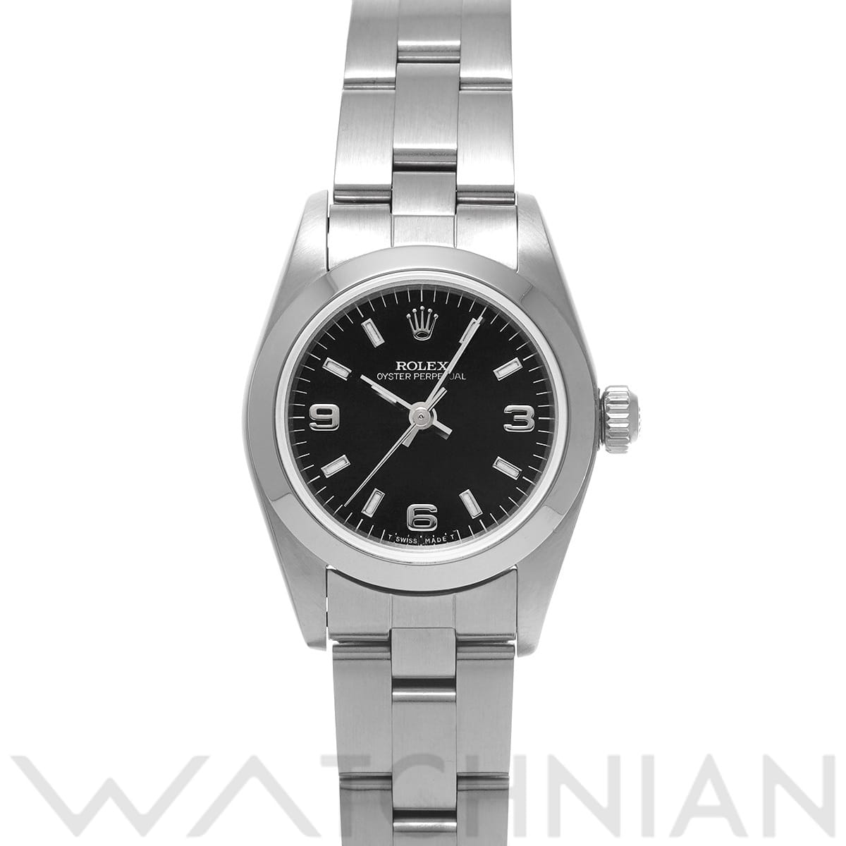 ロレックス オイスターパーペチュアル 76080 ブラック レディース 時計 【中古】【wristwatch】