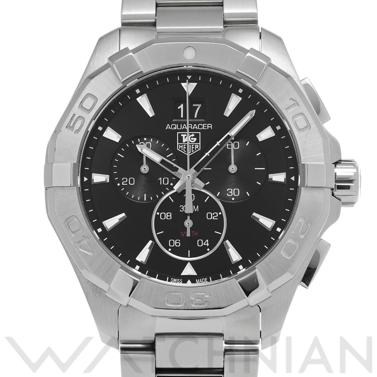 タグ ホイヤー アクアレーサー クォーツ クロノグラフ CAY1110.BA0925 ブラック メンズ 時計 【中古】【wristwatch】