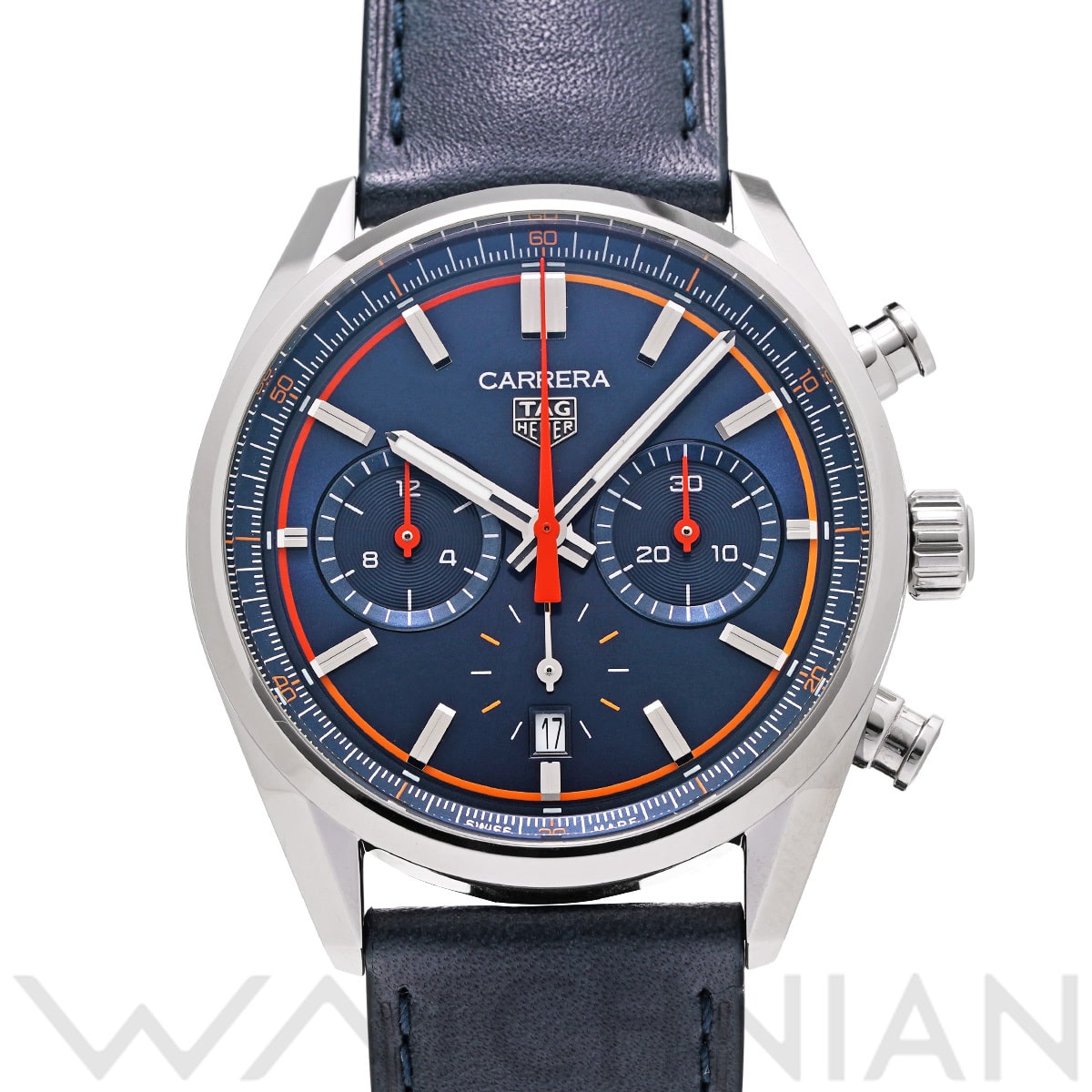 タグ ホイヤー カレラ キャリバーホイヤー02 クロノグラフ CBN201D.FC6543 ダークブルー メンズ 時計 【中古】【wristwatch】