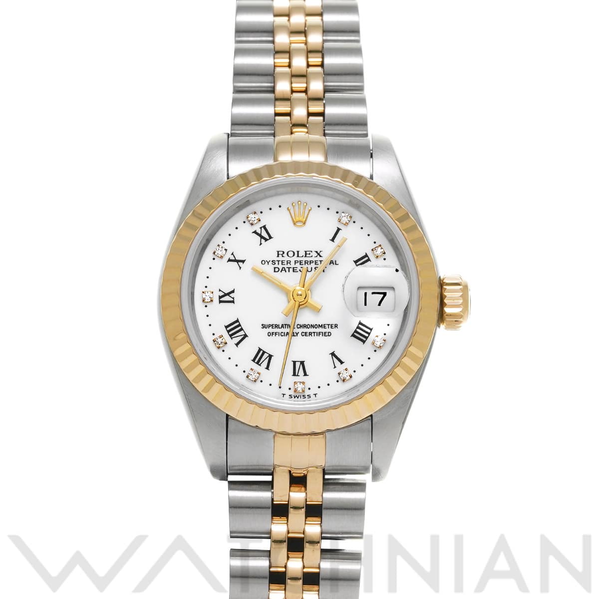 ロレックス デイトジャスト 69173 ホワイト/ダイヤモンド レディース 時計 【中古】【wristwatch】