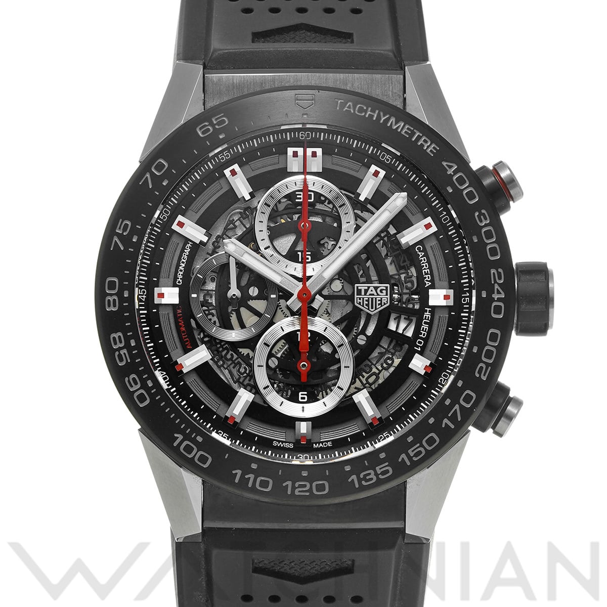 タグ ホイヤー カレラ キャリバーホイヤー01 クロノグラフ CAR2A1Z.FT6044 ブラック メンズ 時計 【中古】【wristwatch】