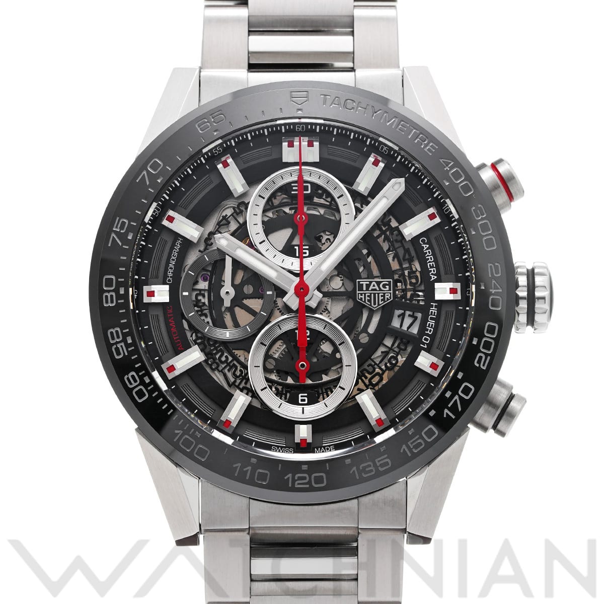 タグ ホイヤー カレラ キャリバーホイヤー01 クロノグラフ CAR201V.BA0714 ブラック メンズ 時計 【中古】【wristwatch】