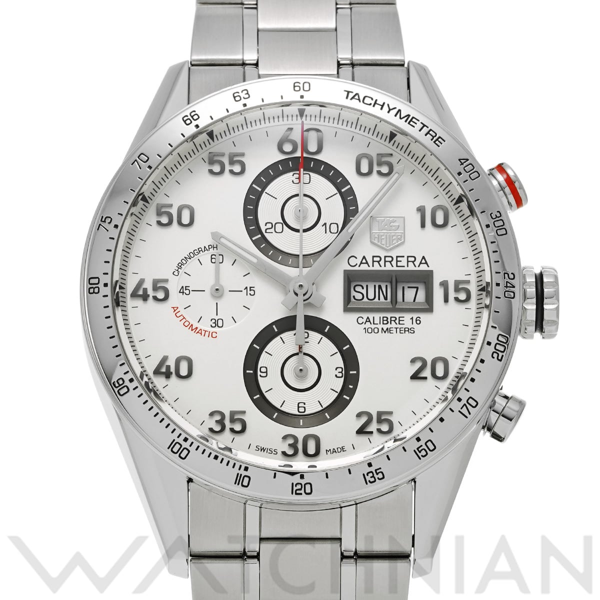 タグ ホイヤー カレラ キャリバー16 クロノグラフ デイデイト CV2A11.BA0796 シルバー メンズ 時計 【中古】【wristwatch】