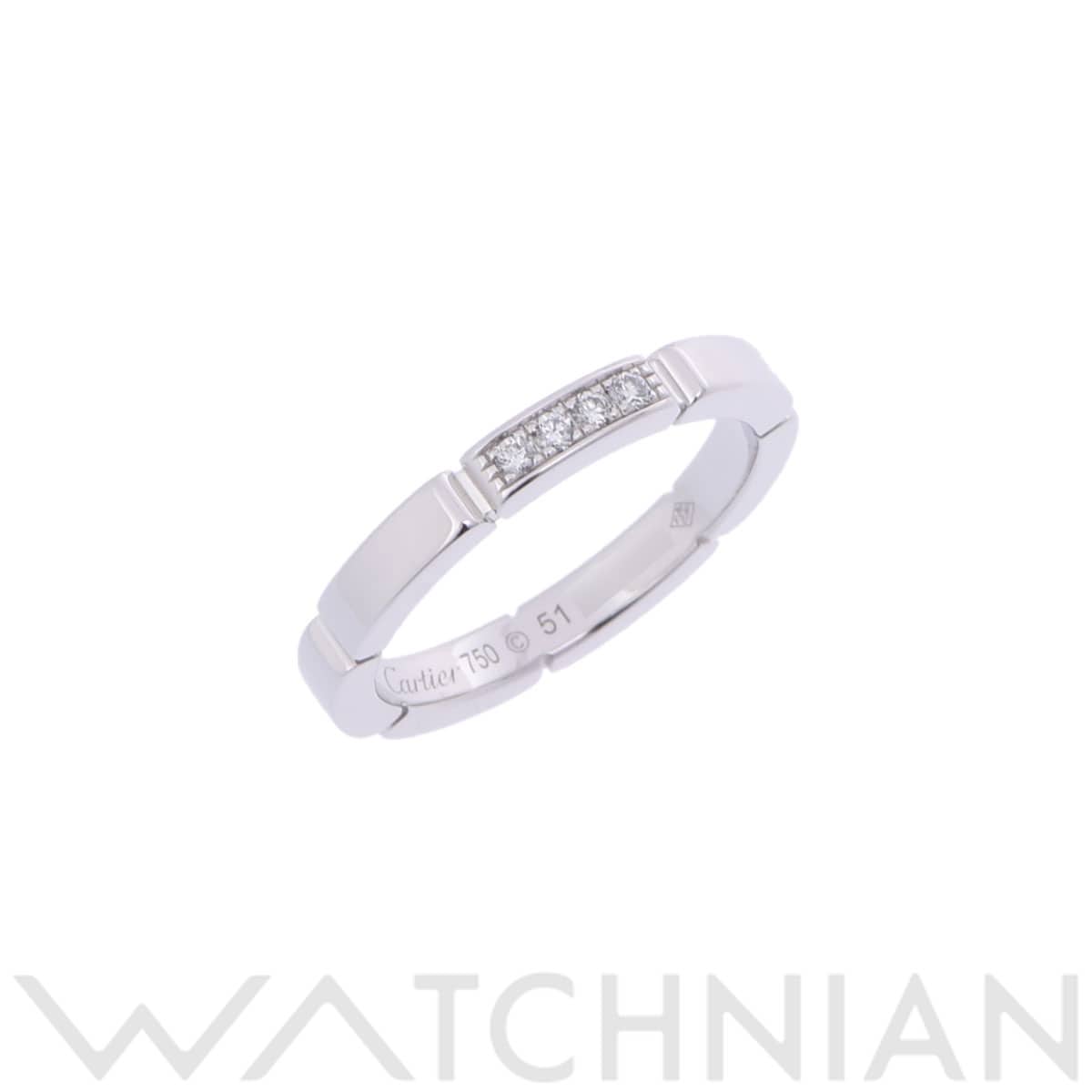 カルティエ マイヨンパンテール リング #51 4PD シルバー K18ホワイトゴールド WG レディース ジュエリー 【中古】【jewelry】