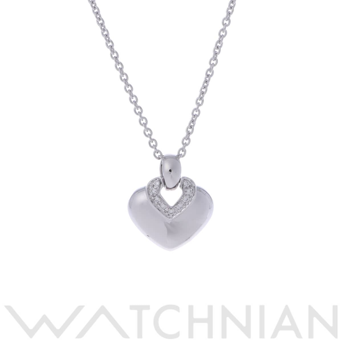 ブルガリ ドッピオクオーレ ネックレス シルバー K18ホワイトゴールド WG レディース ジュエリー 【中古】【jewelry】