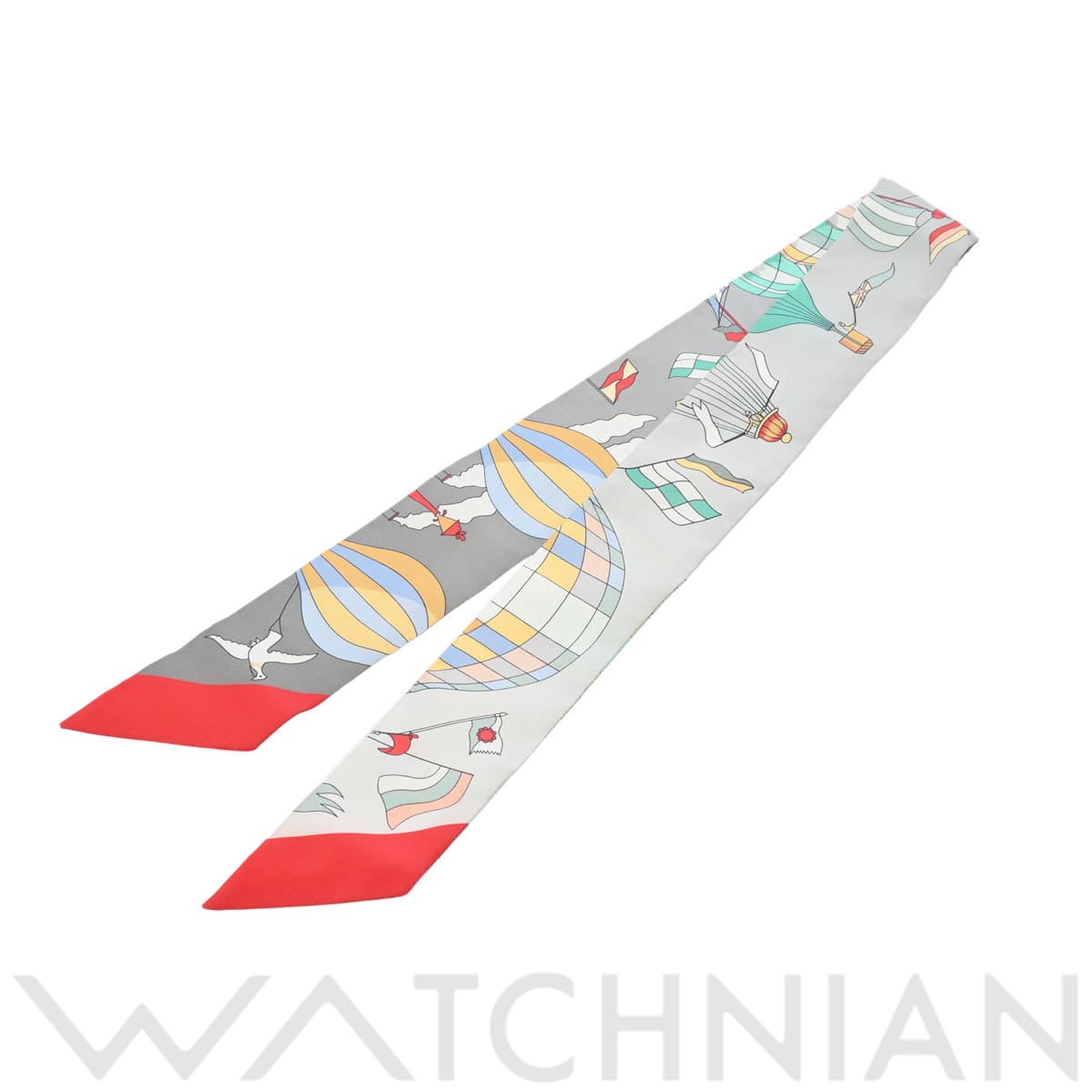 エルメス ツイリー LES FOIS DU CIEL グレー 061722S シルク100％ レディース 【新品】【other】