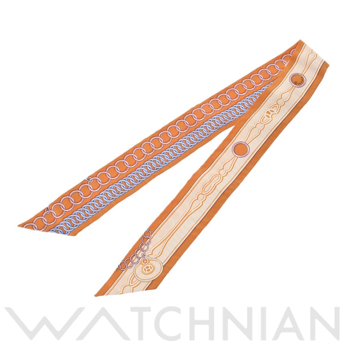 エルメス ツイリー MAULLONS キャラメル/クリーム 063357S シルク100％ レディース 【未使用】【other】