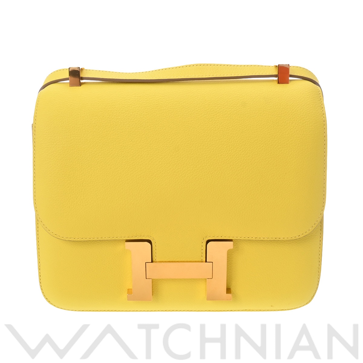 エルメス コンスタンス 24 ライム/ローズゴールド金具 エバーカラー レディース バッグ 【中古】【bag】