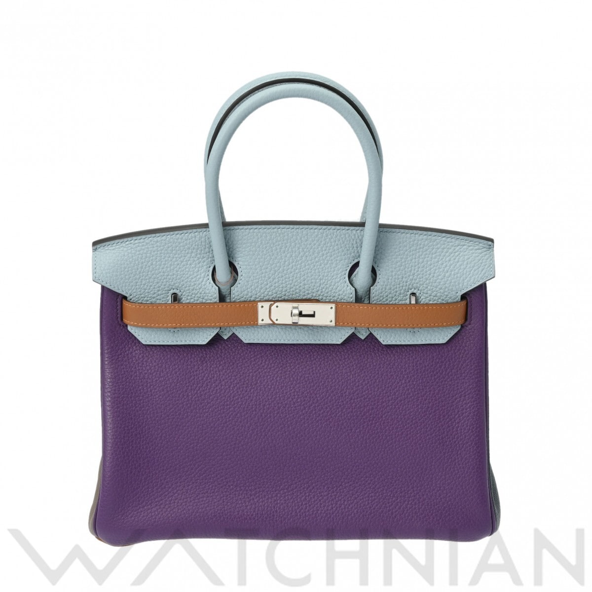 エルメス バーキン 30 アルルカン ウルトラヴァイオレット/エタン/ブルーラン/エトゥープ/パラジウム金具 トリヨンクレマンス レディース バッグ 【中古】【bag】