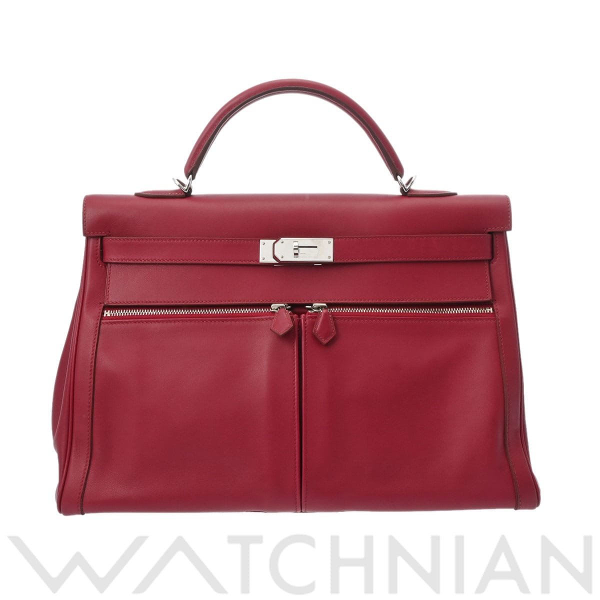 エルメス ケリーラキ 40 ルビー/パラジウム金具 ヴォースイフト レディース バッグ 【中古】【bag】