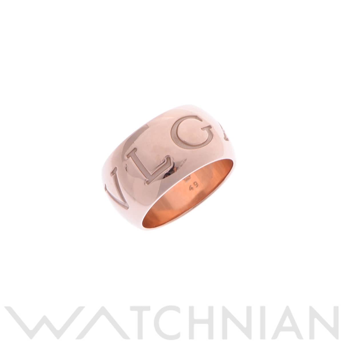 ブルガリ モノロゴリング #49 ゴールド K18ピンクゴールド PG レディース ジュエリー 【中古】【jewelry】
